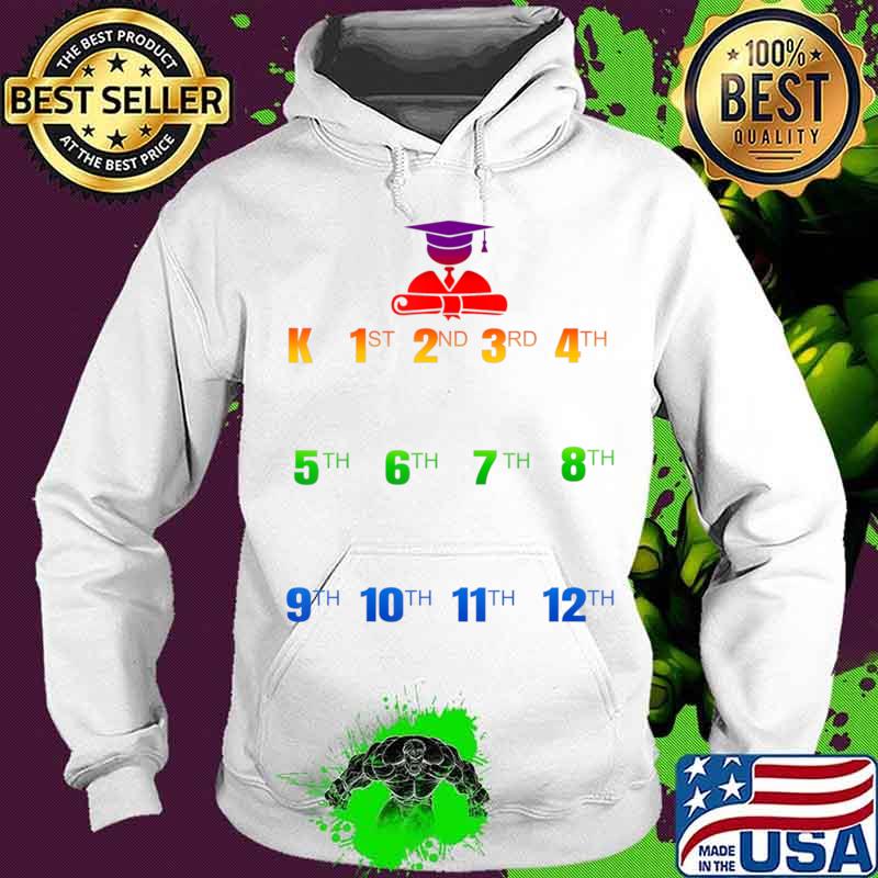 K-12 Handprints Grow With Me School Year Chart T-Shirt Hoodie K-12 Handprints Grow With Me School Year Chart T-Shirt Hoodie