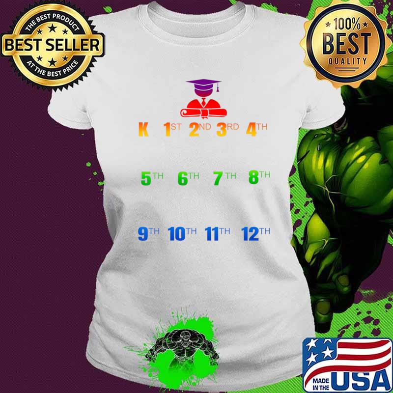 K-12 Handprints Grow With Me School Year Chart T-Shirt Ladies tee K-12 Handprints Grow With Me School Year Chart T-Shirt Ladies tee