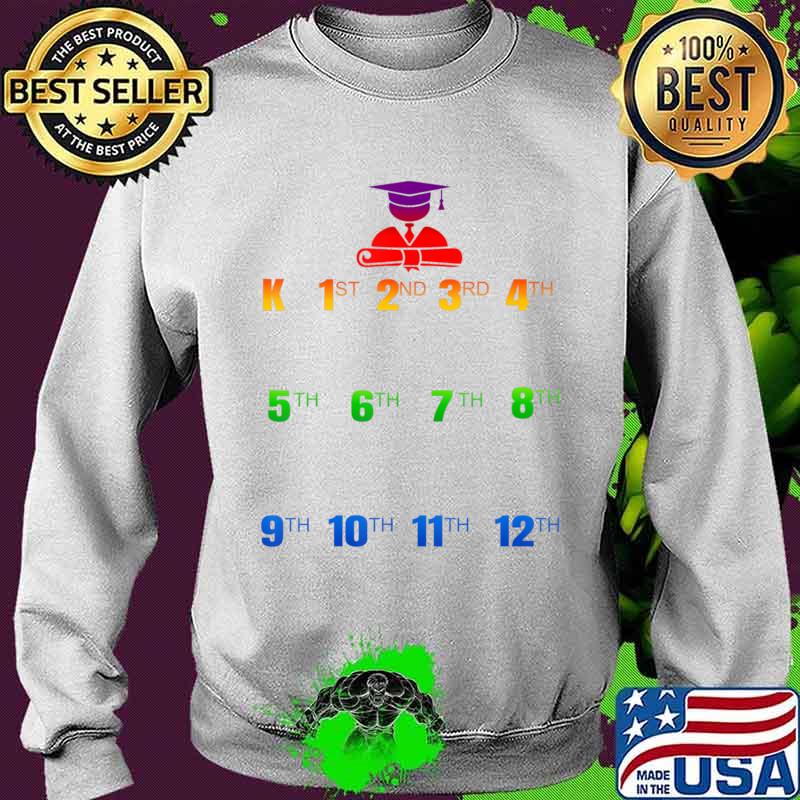 K-12 Handprints Grow With Me School Year Chart T-Shirt Sweater K-12 Handprints Grow With Me School Year Chart T-Shirt Sweater