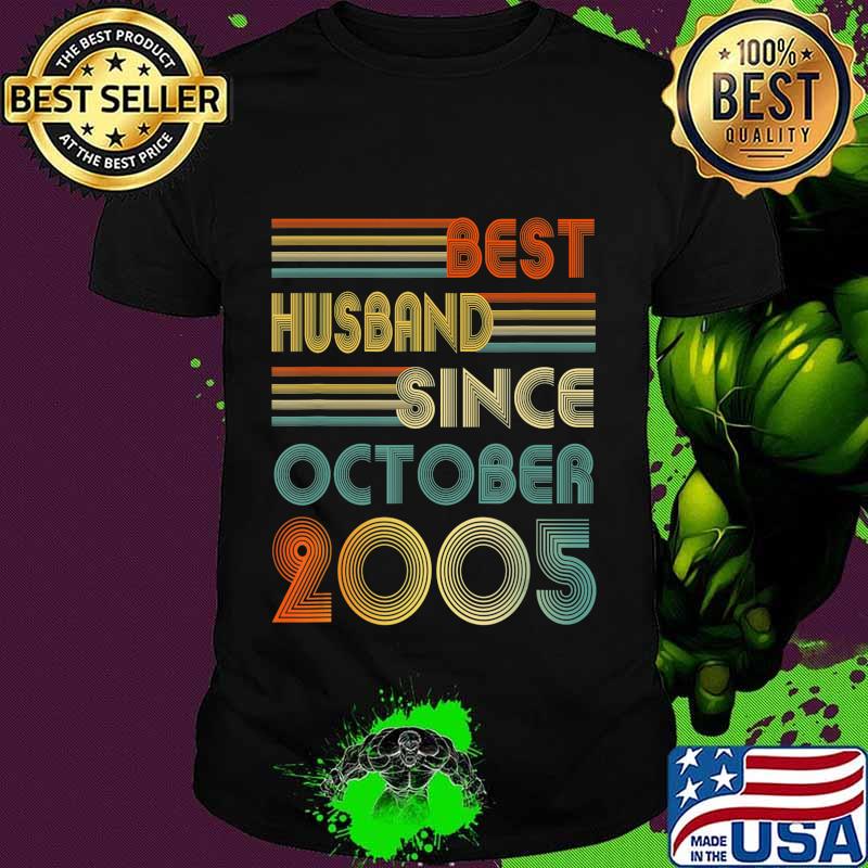 Mens Best Husband Since October 2005 15th Wedding Anniversary T-Shirt