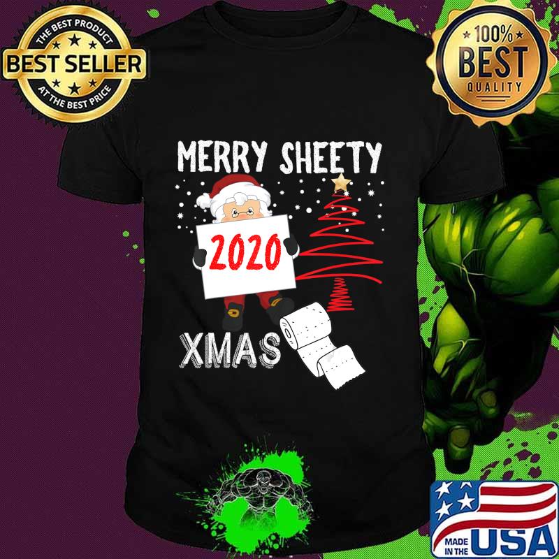 Merry Sheety 2020 Xmas Social Distancing Christmas Santa T-Shirt
