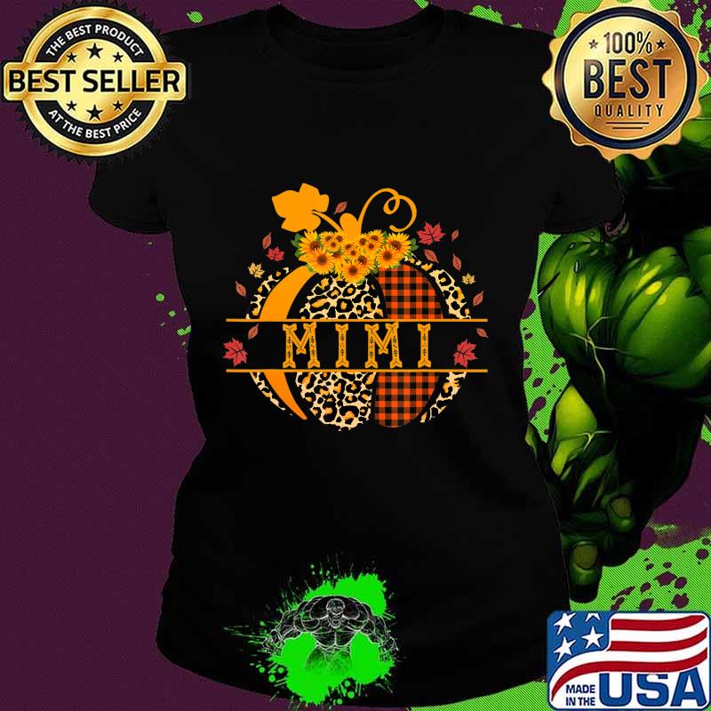 Mimi Pumpkin Leopard Print Sunflower Grandma Buffalo Plaid T-Shirt Ladies tee Mimi Pumpkin Leopard Print Sunflower Grandma Buffalo Plaid T-Shirt Ladies tee