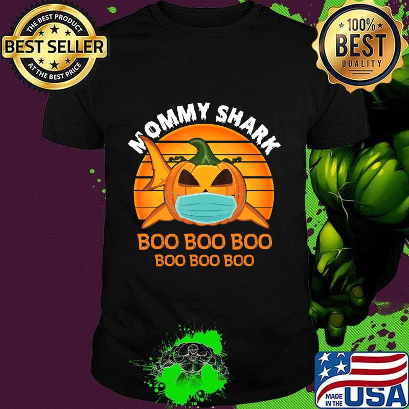 Mommy Shark Boo Boo Shirt Pumpkin Halloween Mother Gift T-Shirt