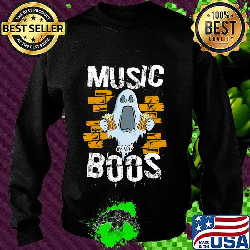 Music And Boos Ghost Funny Halloween Costume Beer Drinking T-Shirt Sweater Music And Boos Ghost Funny Halloween Costume Beer Drinking T-Shirt Sweater