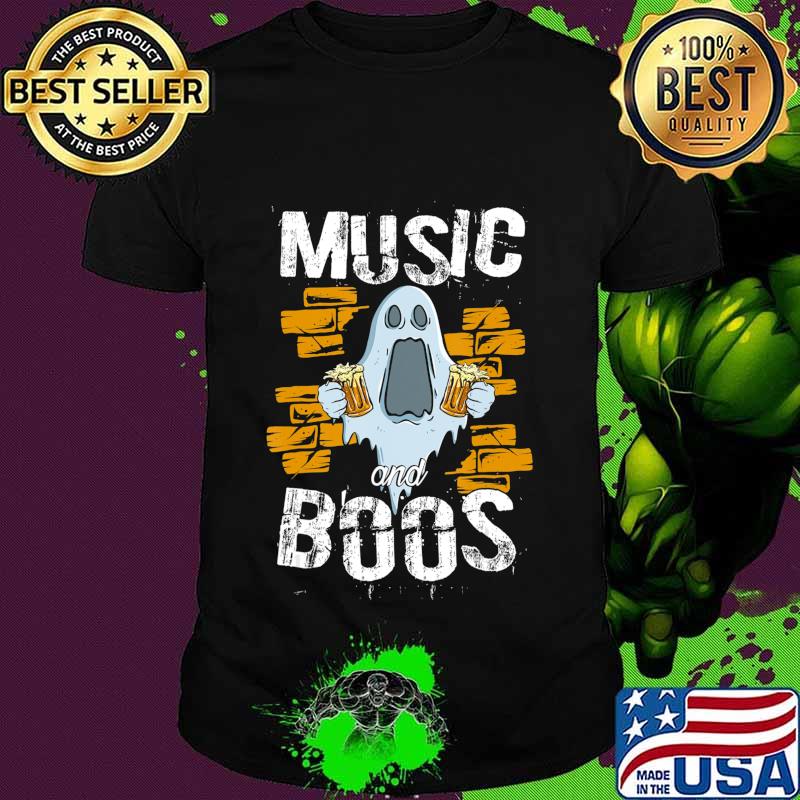 Music And Boos Ghost Funny Halloween Costume Beer Drinking T-Shirt