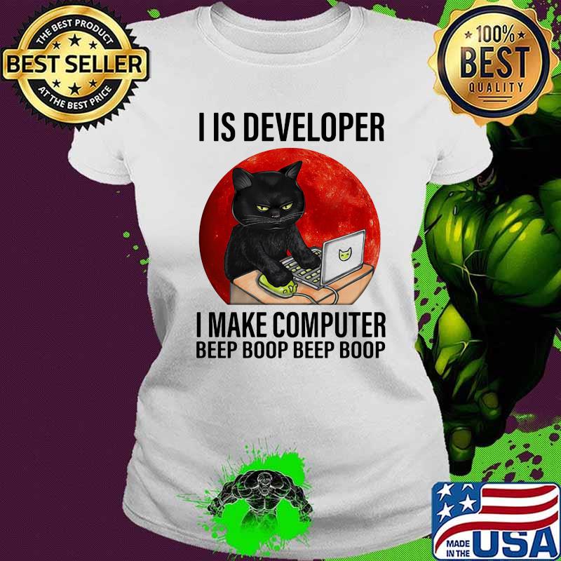 Never underestimate a cat lady with a computer science degree black cat moon blood halloween s Ladies tee Never underestimate a cat lady with a computer science degree black cat moon blood halloween s Ladies tee