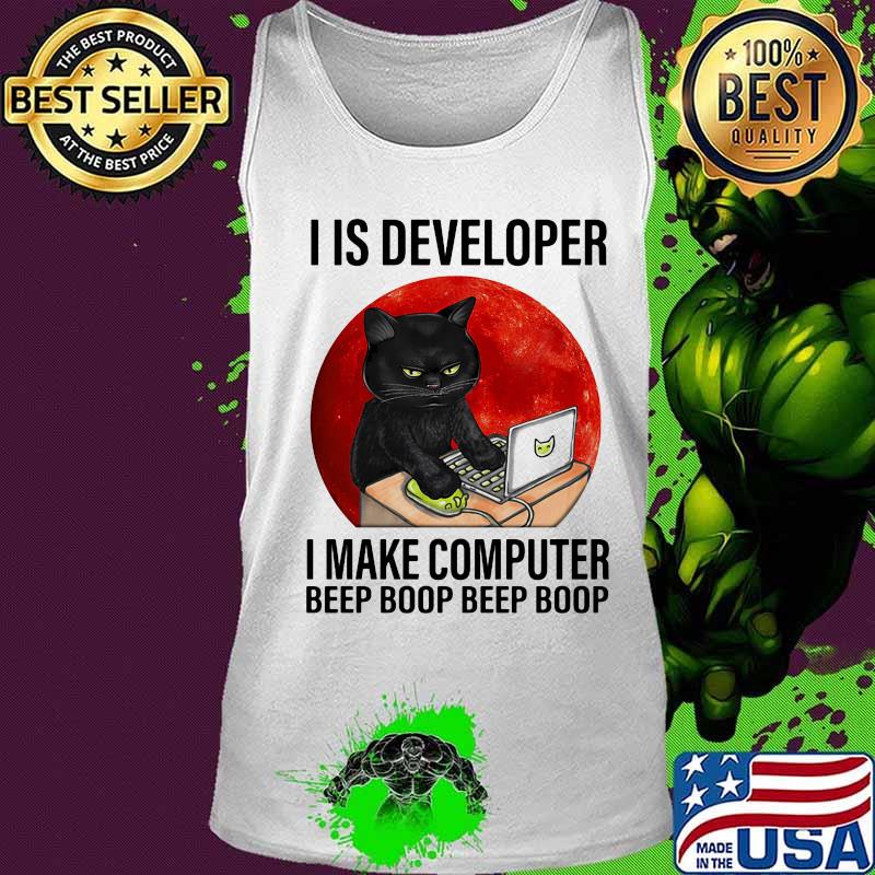 Never underestimate a cat lady with a computer science degree black cat moon blood halloween s Tank top Never underestimate a cat lady with a computer science degree black cat moon blood halloween s Tank top