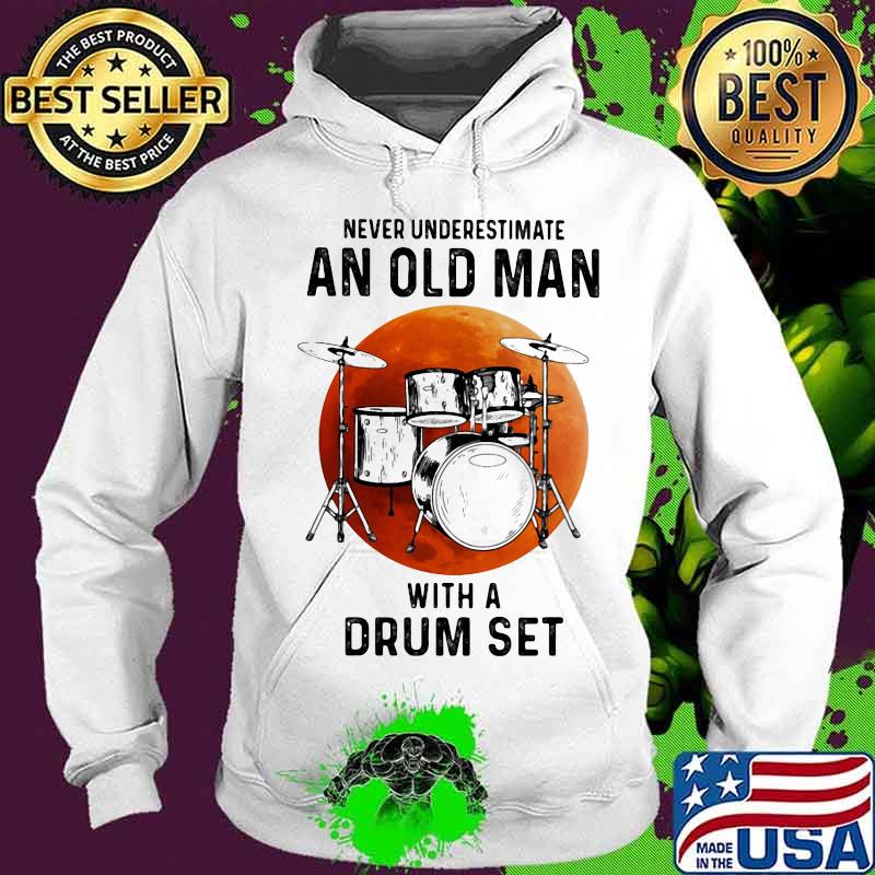 Never underestimate an old man with a drum set moon blood halloween s Hoodie Never underestimate an old man with a drum set moon blood halloween s Hoodie