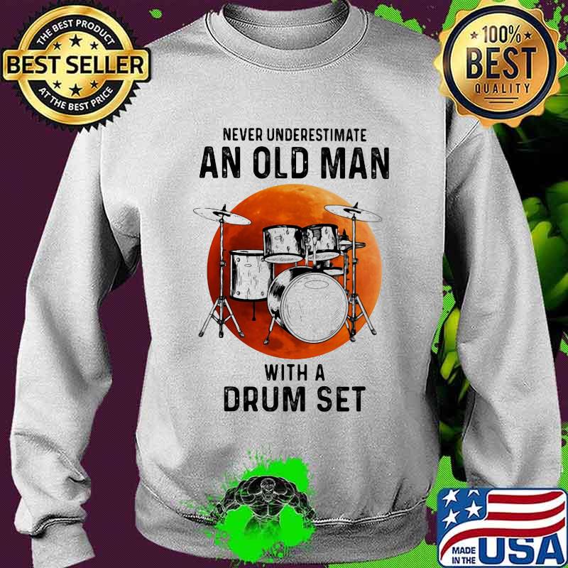 Never underestimate an old man with a drum set moon blood halloween s Sweater Never underestimate an old man with a drum set moon blood halloween s Sweater