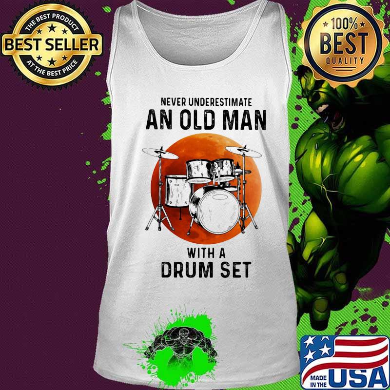 Never underestimate an old man with a drum set moon blood halloween s Tank top Never underestimate an old man with a drum set moon blood halloween s Tank top
