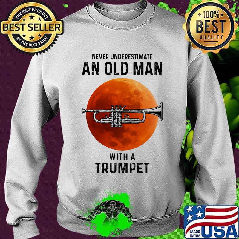 Never underestimate an old man with a trumpet moon blood halloween s Sweater Never underestimate an old man with a trumpet moon blood halloween s Sweater