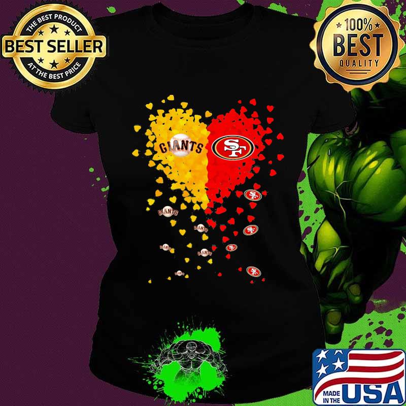New york giants san francisco 49ers hearts s Ladies tee New york giants san francisco 49ers hearts s Ladies tee