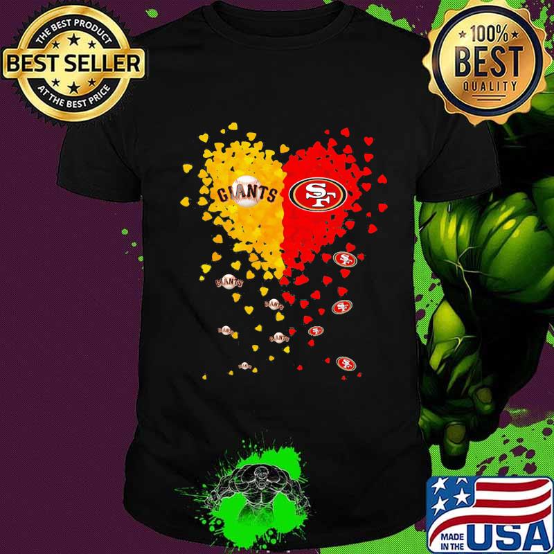 New york giants san francisco 49ers hearts shirt