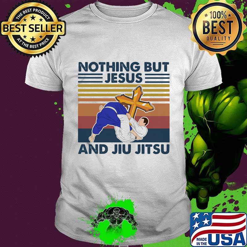 Nothing but jesus and jiu jitsu vintage retro shirt