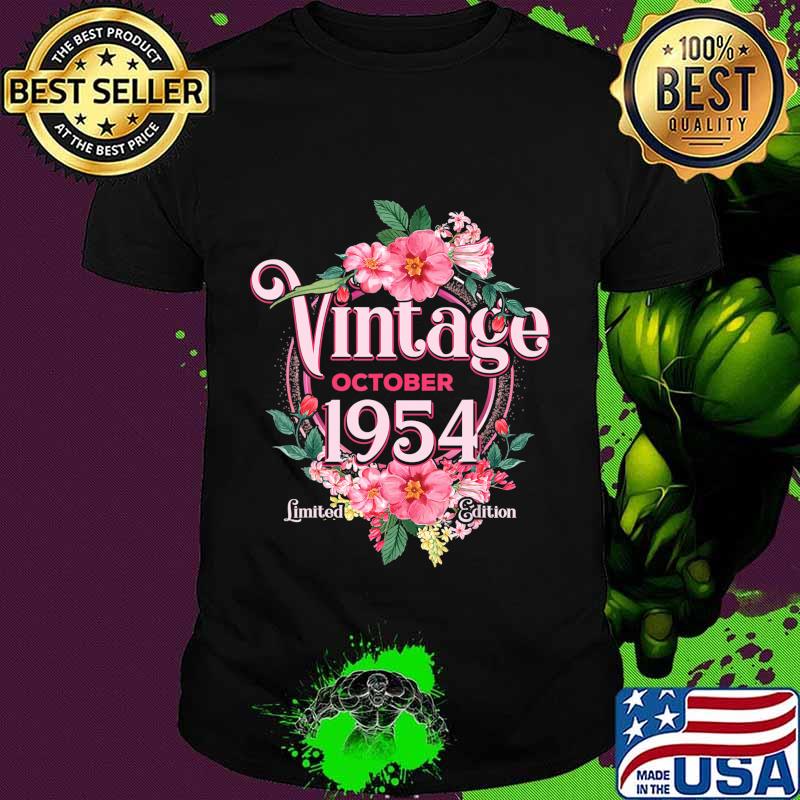 October 1954 Birthday Gift 66th Flowers Limited Edition T-Shirt