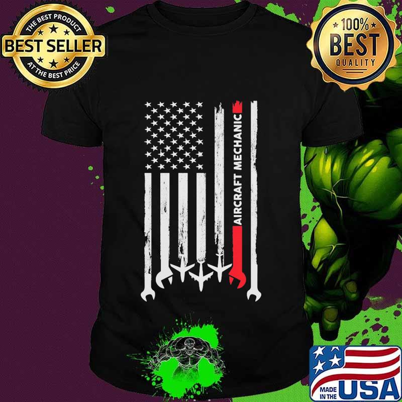 Official Aircraft Mechanic American Flag Independence Day Shirt
