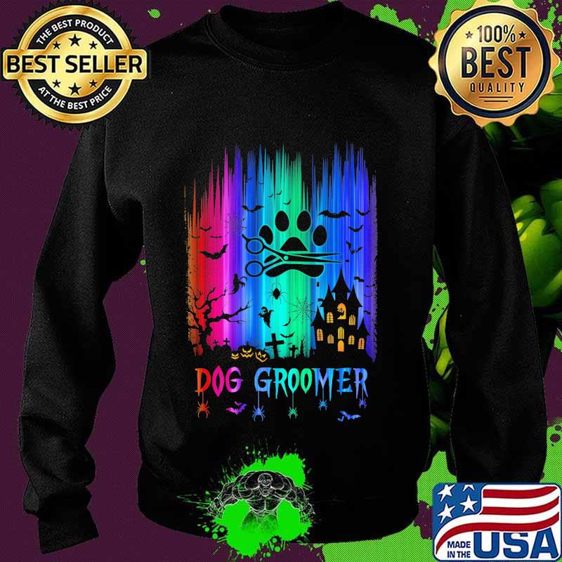 Official dog groomer colors bats pumpkin halloween s Sweater Official dog groomer colors bats pumpkin halloween s Sweater