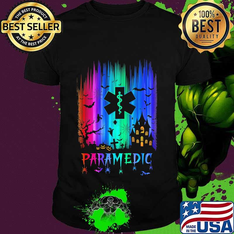 Official paramedic emt colors bats pumpkin halloween shirt