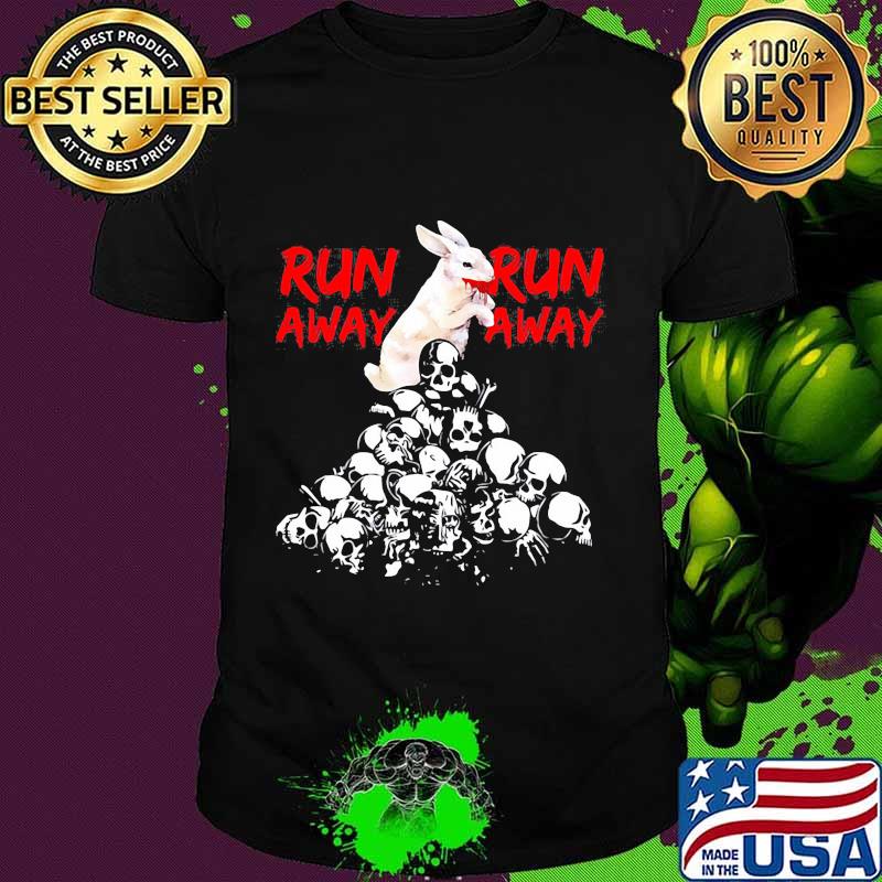 Official run away red word bunni skull shirt