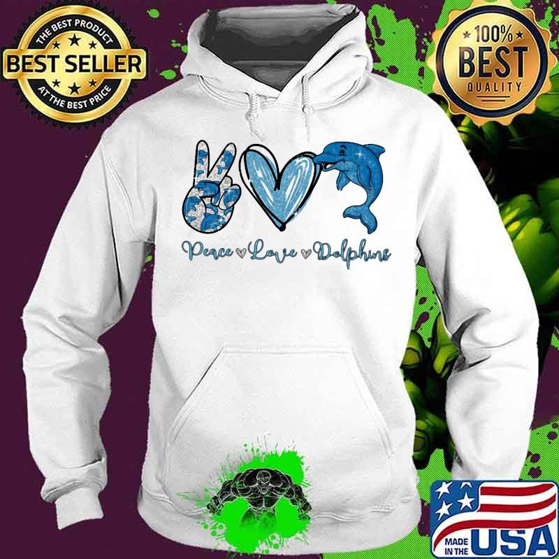 Peace love dolphins heart s Hoodie Peace love dolphins heart s Hoodie