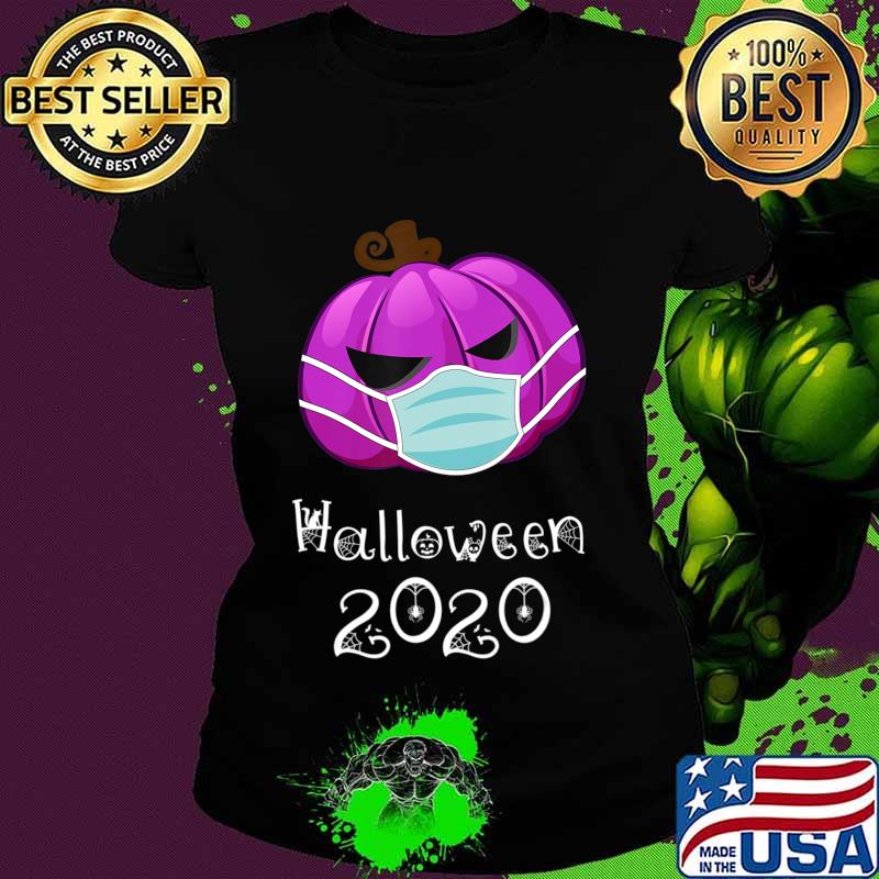 Pumpkin wearing Face Mask Funny Halloween T-Shirt Ladies tee Pumpkin wearing Face Mask Funny Halloween T-Shirt Ladies tee