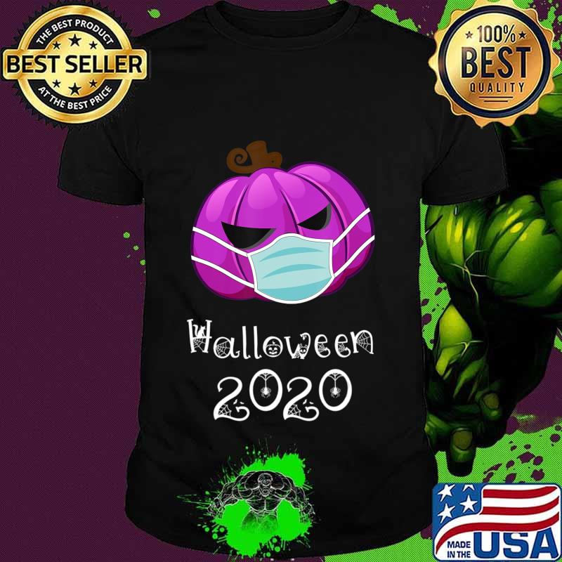 Pumpkin wearing Face Mask Funny Halloween T-Shirt