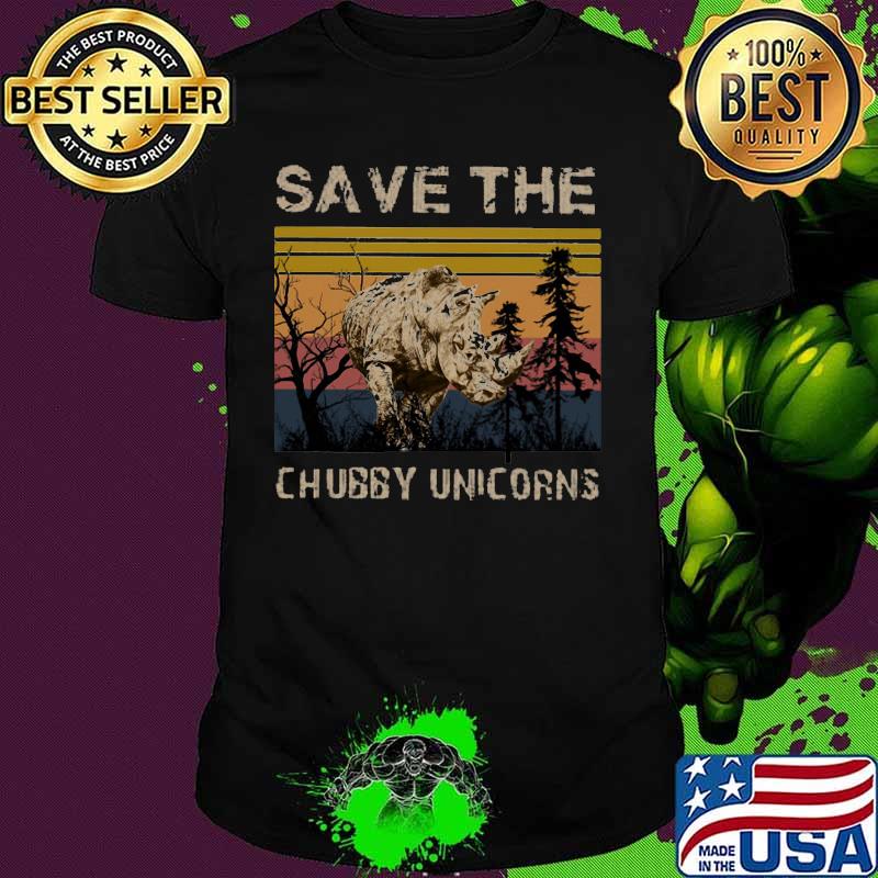 Save the chubby unicorns vintage retro mountain shirt