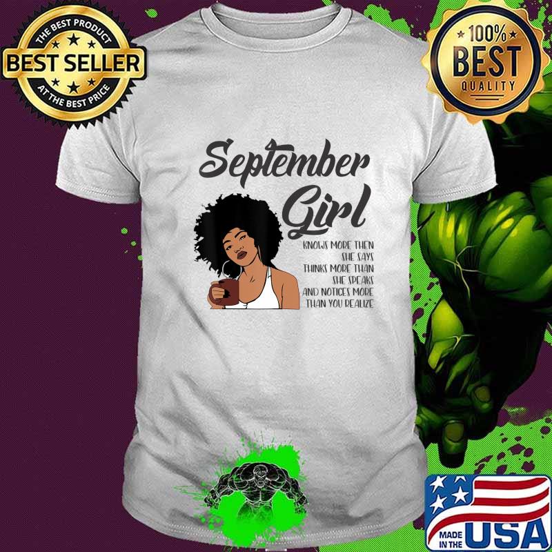 September Girl Birthday American Black Women Virgo Libra T-Shirt