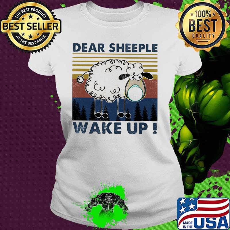 Sheep dear sheeple wake up vintage retro s Ladies tee Sheep dear sheeple wake up vintage retro s Ladies tee