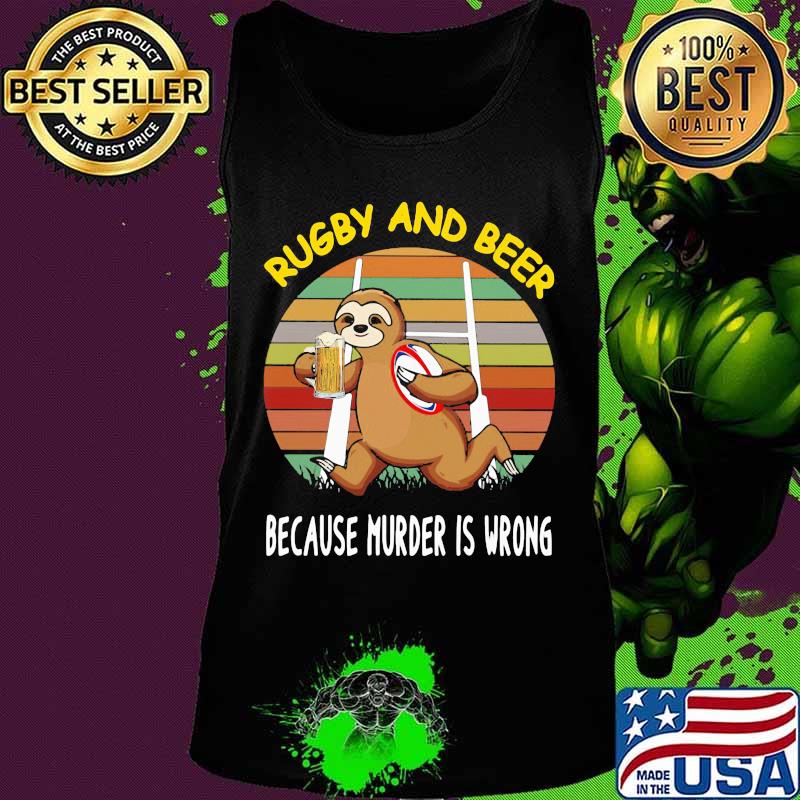 Sloth rugby and beer because murder is wrong vintage retro s Tank top Sloth rugby and beer because murder is wrong vintage retro s Tank top