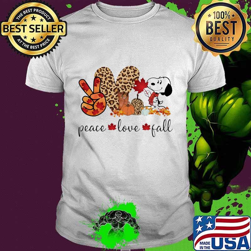 Snoopy peace love fall leopard shirt
