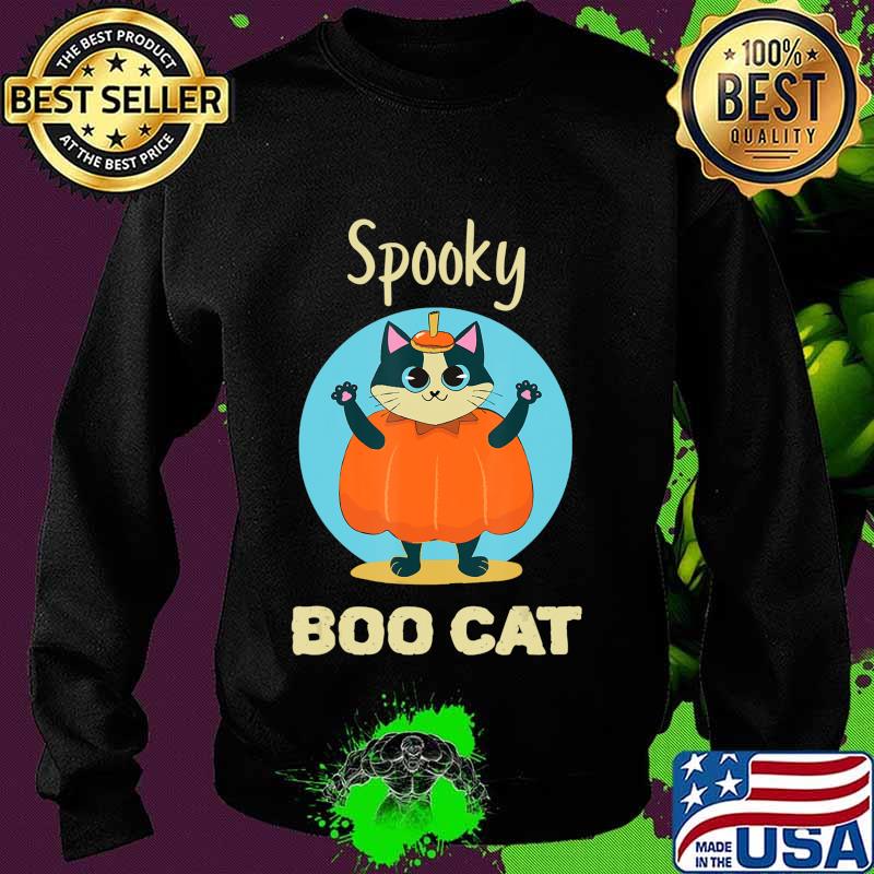 spooky Boo cat Halloween costume For Cat Lovers scaredy cat Shirt Sweater spooky Boo cat Halloween costume For Cat Lovers scaredy cat Shirt Sweater