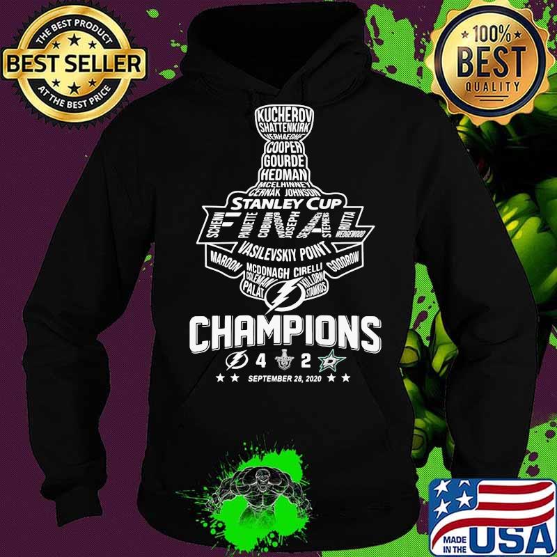 Stanley cup final vasilevskiy point maroon mcdonagh cirelli goodrow champions 2020 Hoodie Stanley cup final vasilevskiy point maroon mcdonagh cirelli goodrow champions 2020 Hoodie