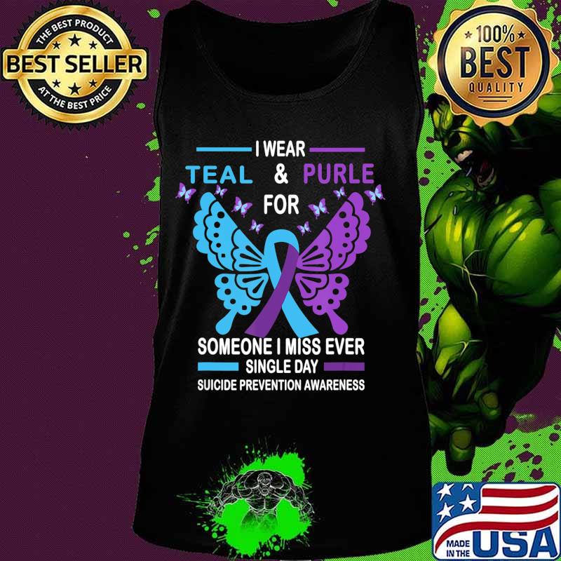 Suicide Prevention Awareness Tee I Wear Teal and Purple T-Shirt Tank top Suicide Prevention Awareness Tee I Wear Teal and Purple T-Shirt Tank top