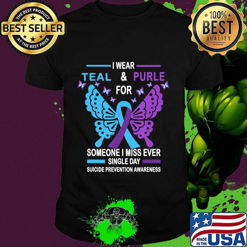 Suicide Prevention Awareness Tee I Wear Teal and Purple T-Shirt Suicide Prevention Awareness Tee I Wear Teal and Purple T-Shirt