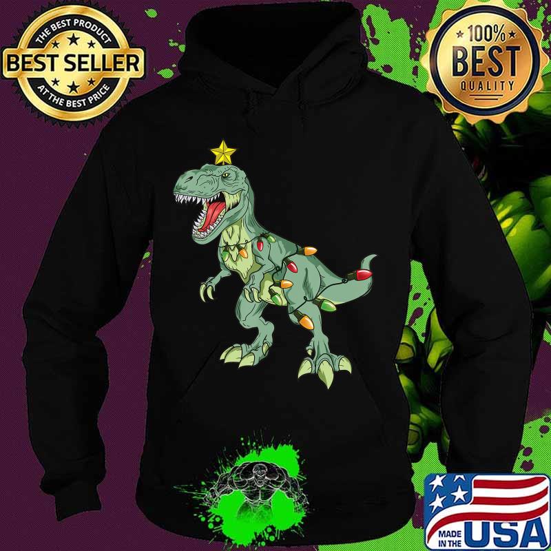 T-Rex Christmas Dinosaur Tree Rex Lights Xmas Gift Kids Men Shirt Hoodie T-Rex Christmas Dinosaur Tree Rex Lights Xmas Gift Kids Men Shirt Hoodie