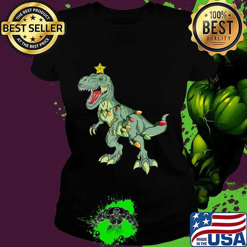 T-Rex Christmas Dinosaur Tree Rex Lights Xmas Gift Kids Men Shirt Ladies tee T-Rex Christmas Dinosaur Tree Rex Lights Xmas Gift Kids Men Shirt Ladies tee