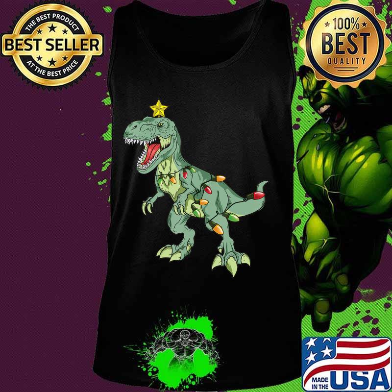 T-Rex Christmas Dinosaur Tree Rex Lights Xmas Gift Kids Men Shirt Tank top T-Rex Christmas Dinosaur Tree Rex Lights Xmas Gift Kids Men Shirt Tank top