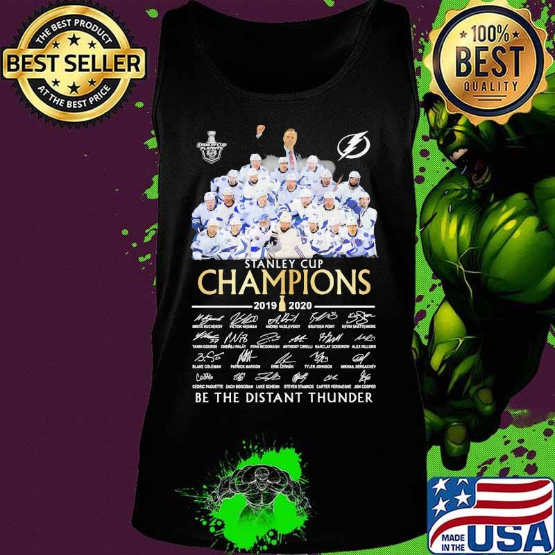 Tampa bay lightning stanley cup champions 2020 be the thunder signatures s Tank top Tampa bay lightning stanley cup champions 2020 be the thunder signatures s Tank top