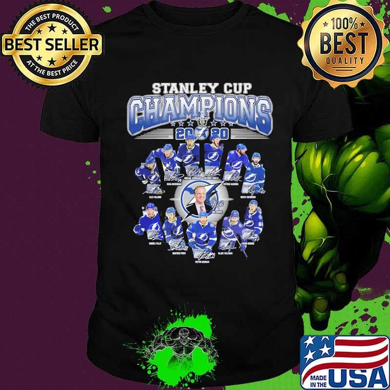 Tampa bay lightning stanley cup champions 2020 signatures shirt