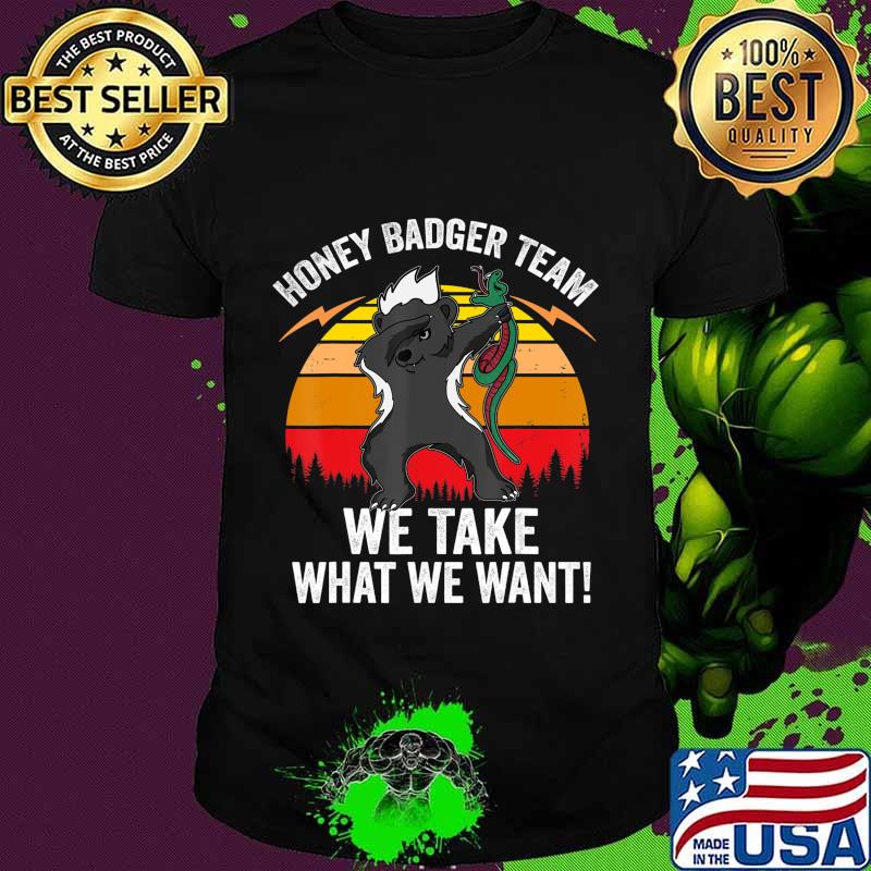 Team Honey Badger Shirt Gift For Dabbing Animal Lover Retro T-Shirt