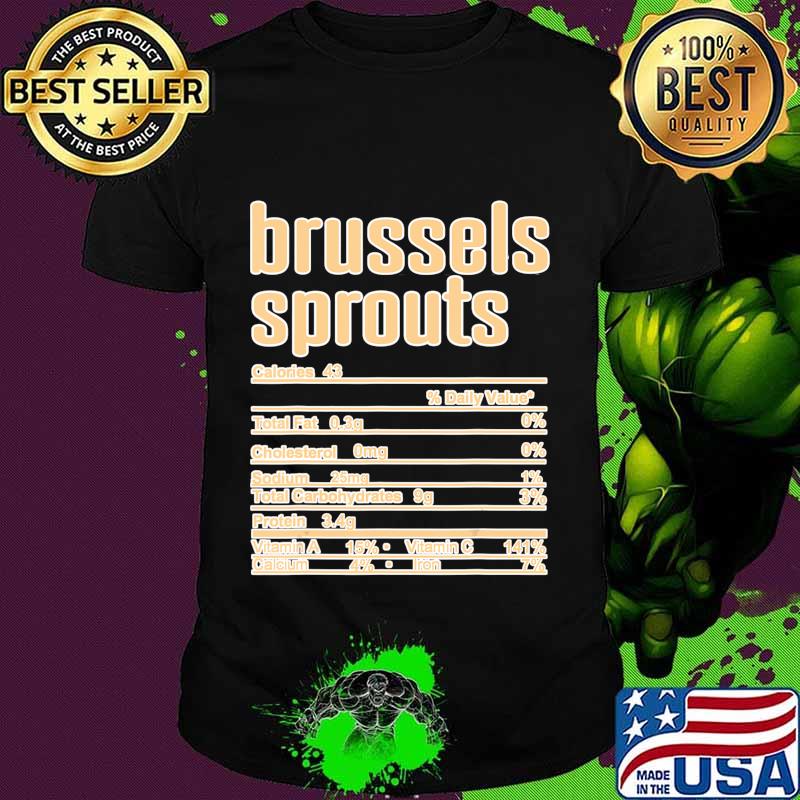 Thanksgiving Christmas Brussels Sprouts Nutrition Fact T-Shirt
