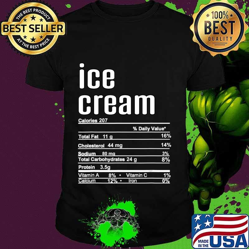 Thanksgiving Christmas Ice Cream Nutrition Fact T-Shirt