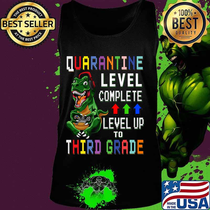 Third Grade Quarantine Shirt Back To School T Rex Gamer Gift Premium T-Shirt Tank top Third Grade Quarantine Shirt Back To School T Rex Gamer Gift Premium T-Shirt Tank top