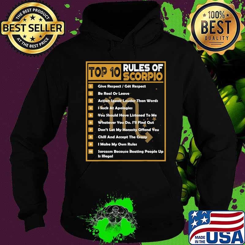Top 10 Rules Of Scorpio Birthday Gifts T-Shirt Hoodie Top 10 Rules Of Scorpio Birthday Gifts T-Shirt Hoodie