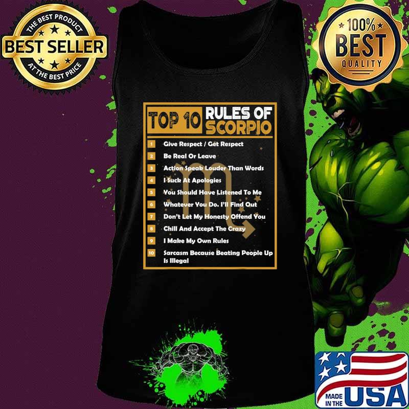 Top 10 Rules Of Scorpio Birthday Gifts T-Shirt Tank top Top 10 Rules Of Scorpio Birthday Gifts T-Shirt Tank top