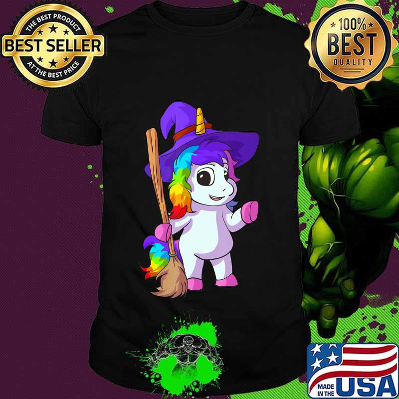 Unicorn Halloween Shirt for Girls Witch Costume for Kids T-Shirt