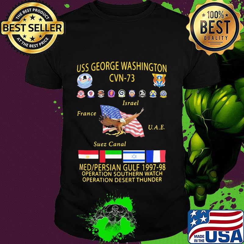 Uss george washington (cvn-73) 1997-98 operation southern watch american flag shirt