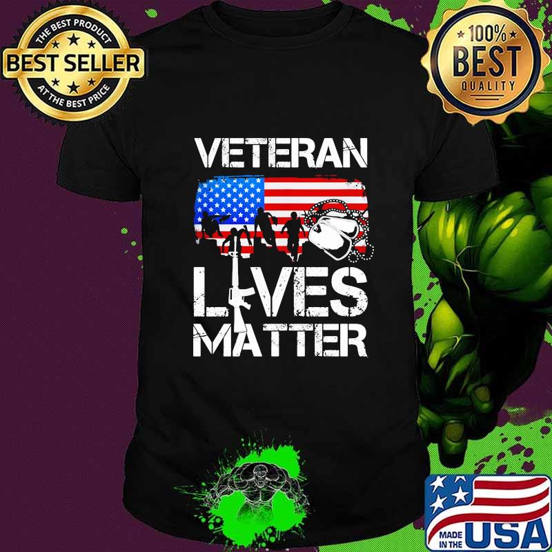 Veteran lives matter american flag shirt