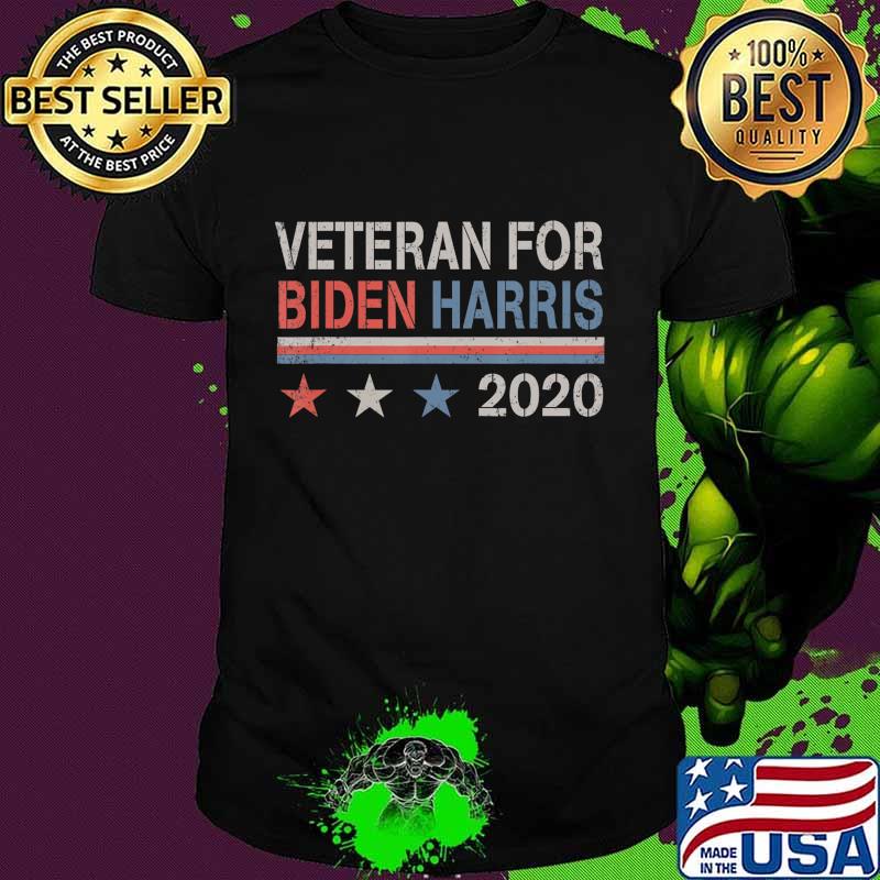 Veterans for Biden Harris 2020 USA Flag Vintage Retro Gift T-Shirt